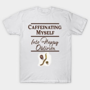 Caffeinating Myself (block) T-Shirt